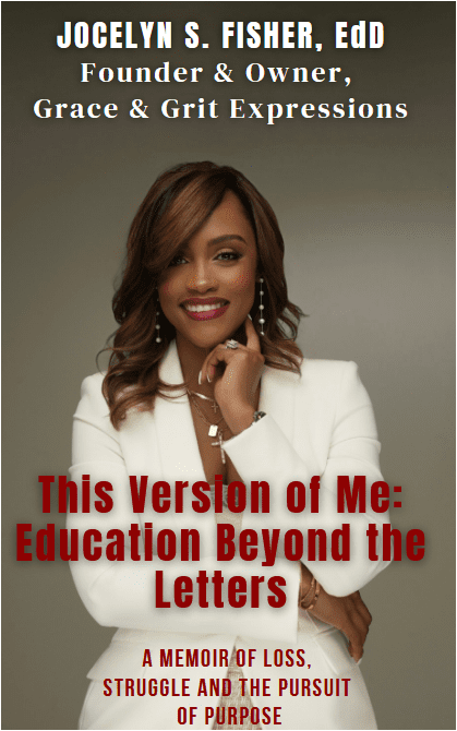 Confident woman smiling, promoting education and personal growth.