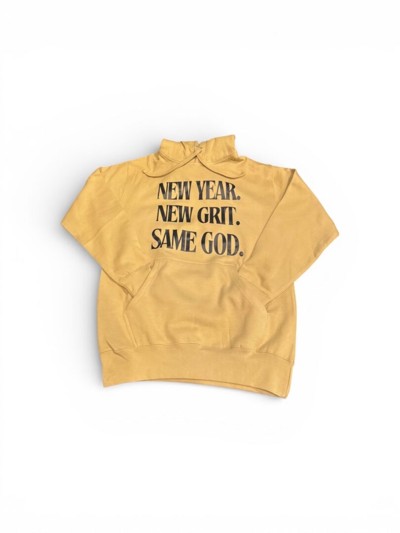 Yellow sweatshirt with motivational text for kids.